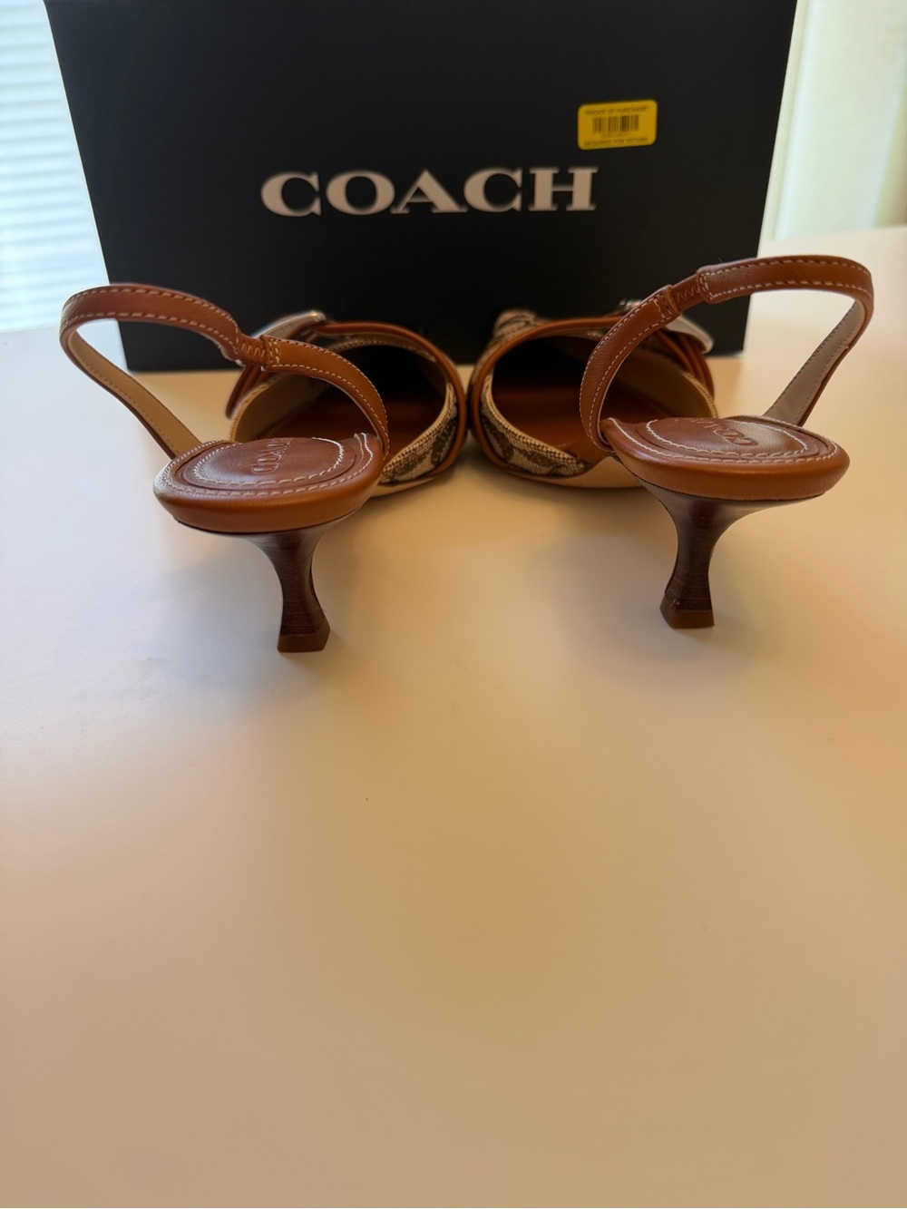 ✨ Brand New Coach Margot Crystal Signature Slingback Flats - Picture 3 of 4